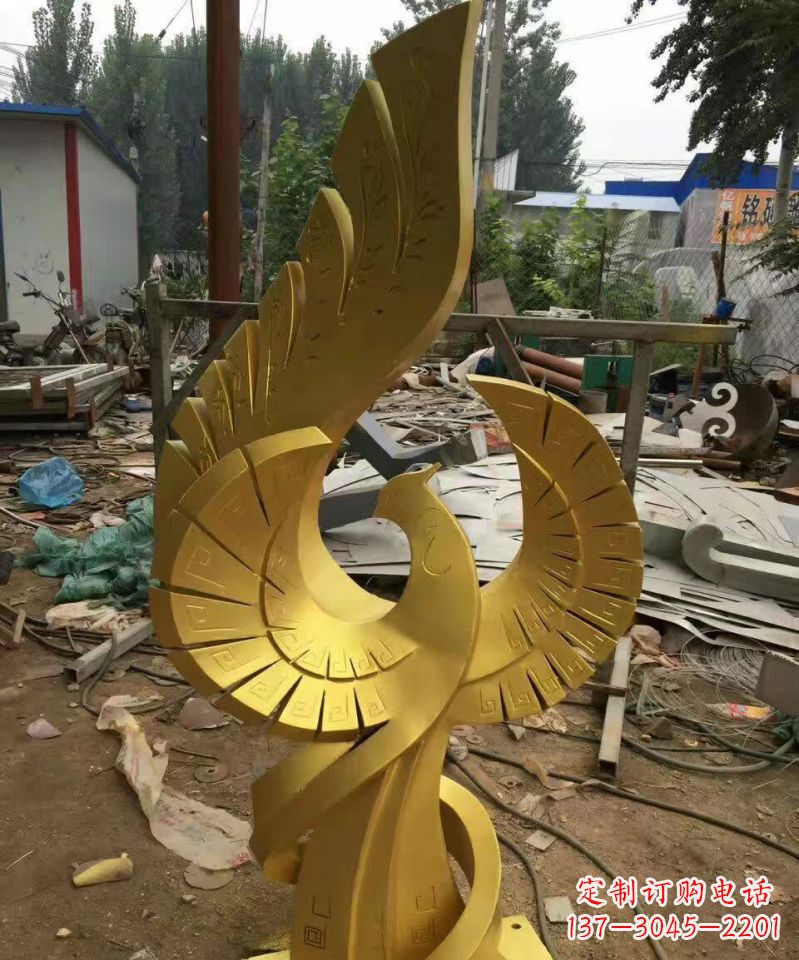 湖南不锈钢金凤凰雕塑