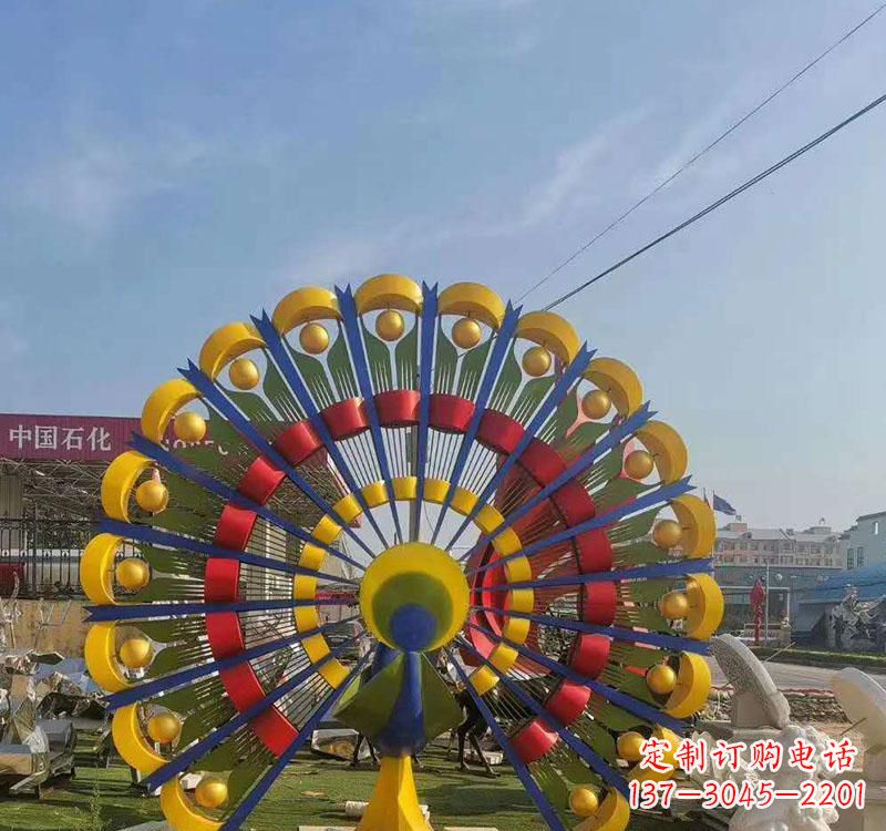 湖南不锈钢景观孔雀雕塑