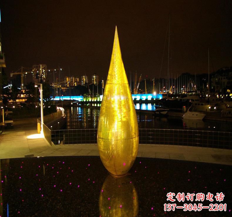 湖南不锈钢景观水滴雕塑
