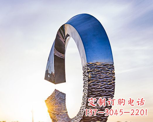 湖南不锈钢景观圆环标志雕塑