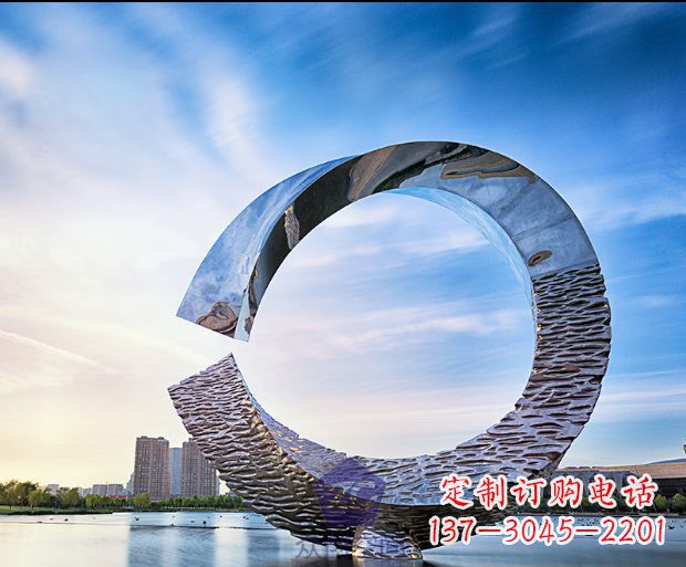 湖南不锈钢景观圆环雕塑1