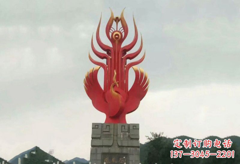 湖南不锈钢景区抽象凤凰雕塑