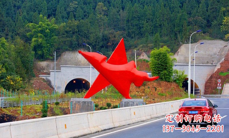 湖南不锈钢景区抽象五角星雕塑