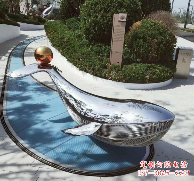 湖南不锈钢镜面动物海豚雕塑