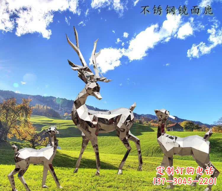 湖南不锈钢镜面动物鹿