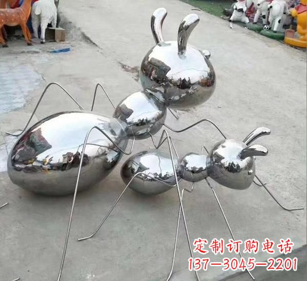 湖南不锈钢镜面动物蚂蚁雕塑