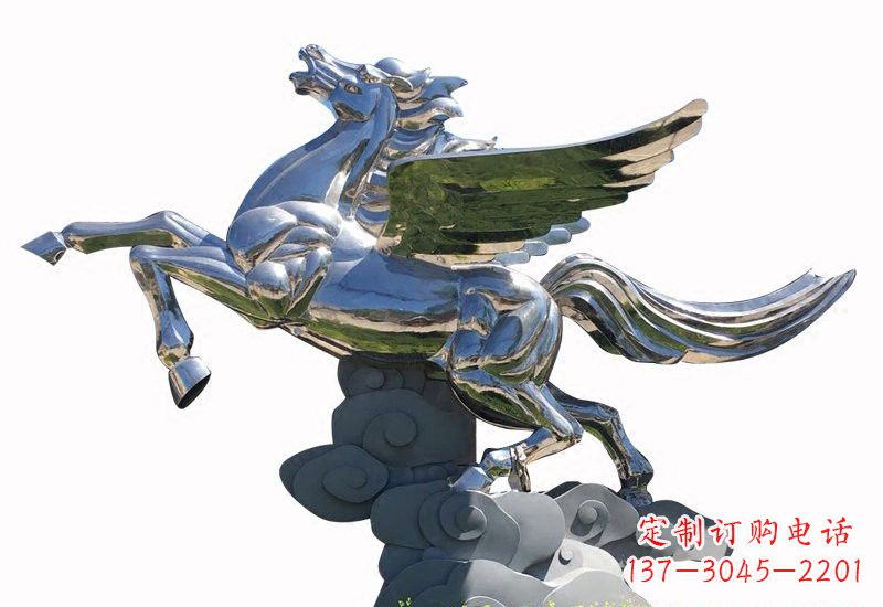 湖南不锈钢镜面飞马雕塑