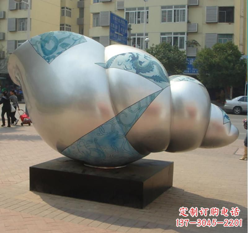 湖南不锈钢镜面海螺雕塑