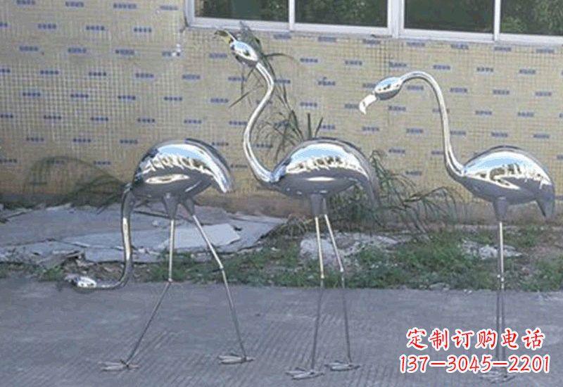 湖南不锈钢镜面火烈鸟雕塑