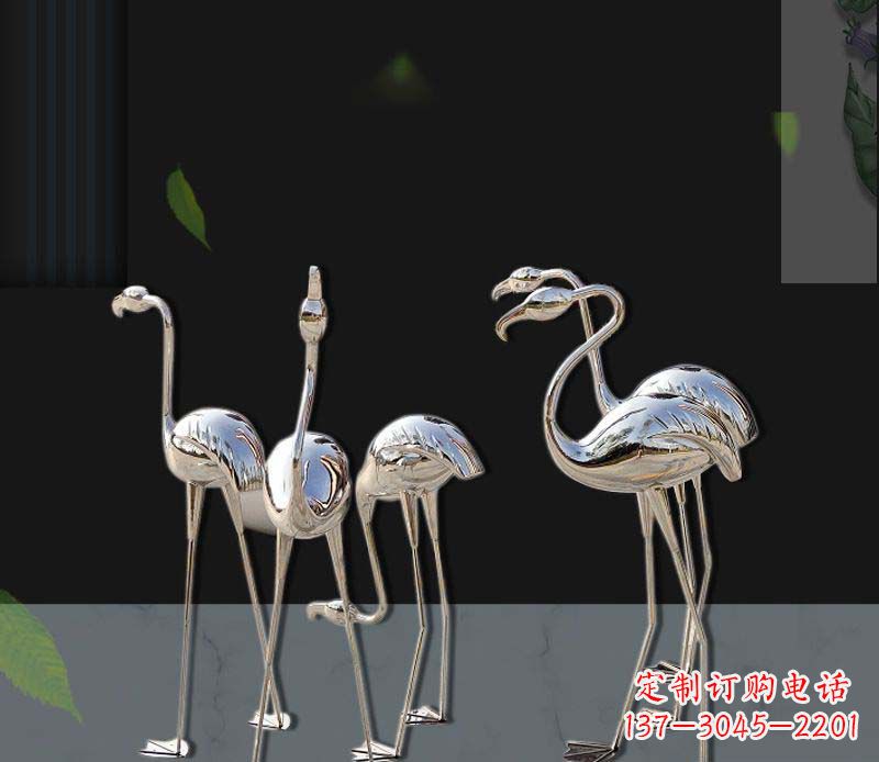 湖南不锈钢镜面火烈鸟雕塑1