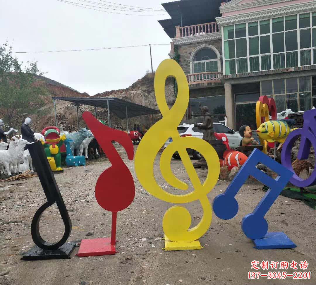 湖南不锈钢烤漆音符雕塑1