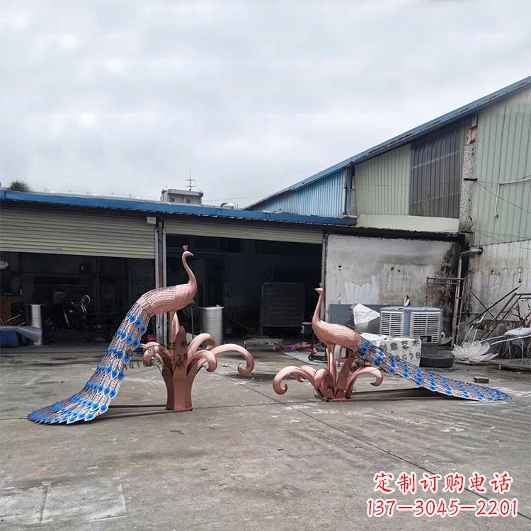 湖南不锈钢孔雀彩色雕塑