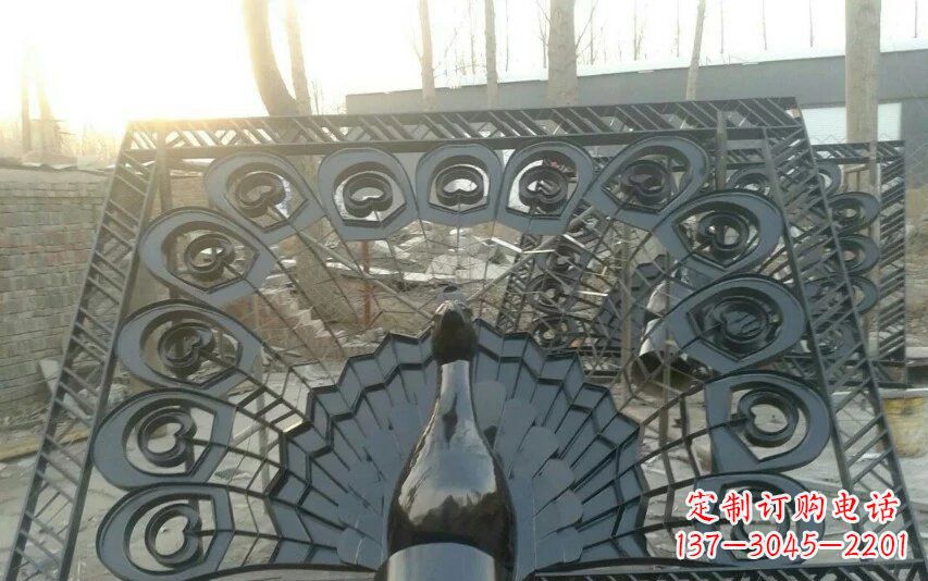 湖南不锈钢孔雀开屏景观雕塑