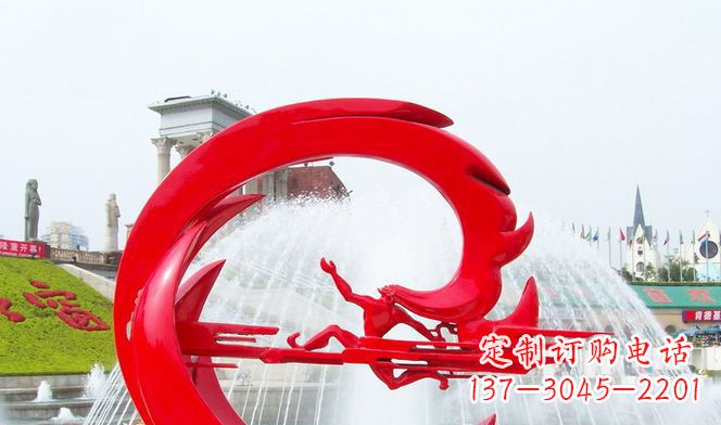 湖南不锈钢夸父逐日广场雕塑