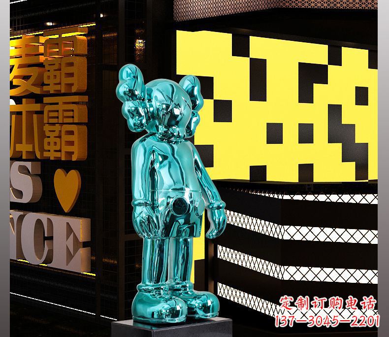 湖南不锈钢蓝色机器人雕塑
