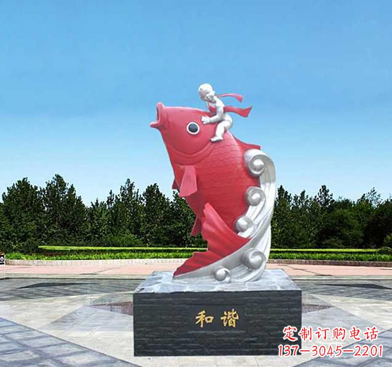 湖南不锈钢鲤鱼动物雕塑