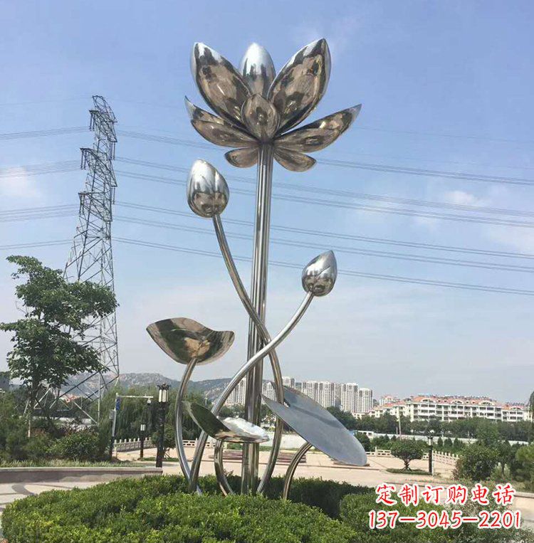 湖南不锈钢莲花广场雕塑