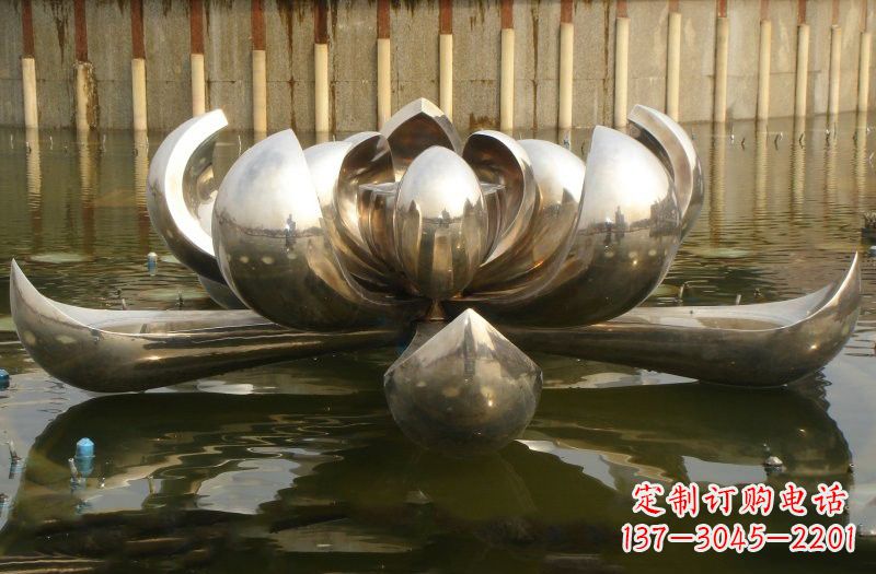 湖南不锈钢莲花喷泉雕塑222