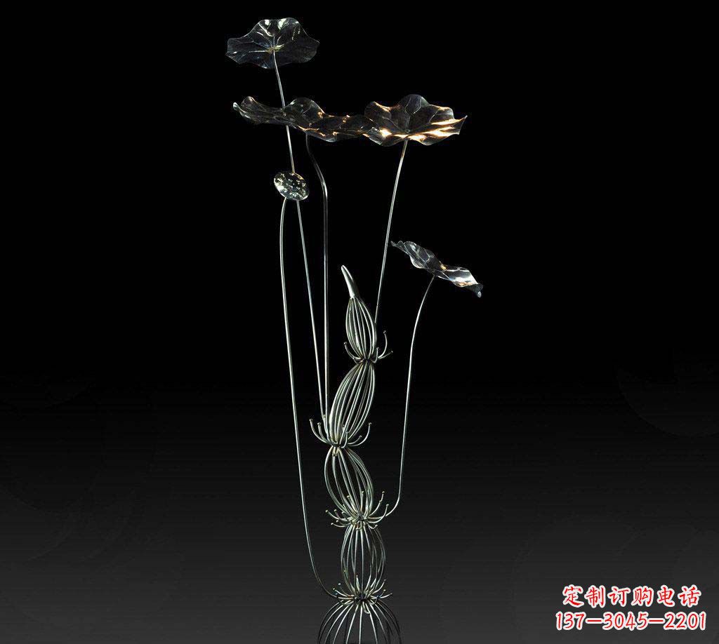 湖南不锈钢莲藕荷花荷叶摆件雕塑