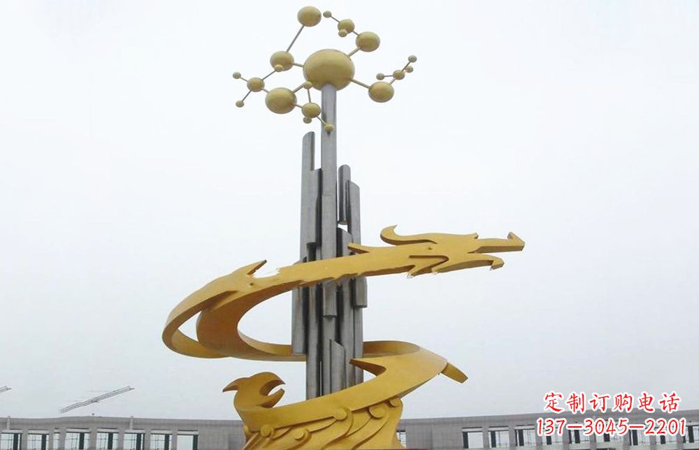 湖南不锈钢龙城市景观雕塑