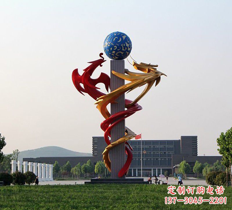 湖南不锈钢龙凤雕塑