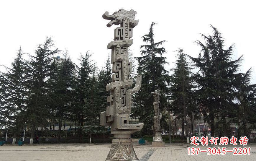 湖南不锈钢龙柱广场景观雕塑