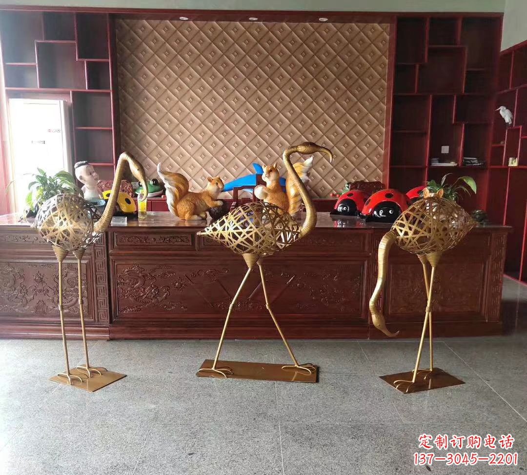 湖南不锈钢镂空火烈鸟雕塑