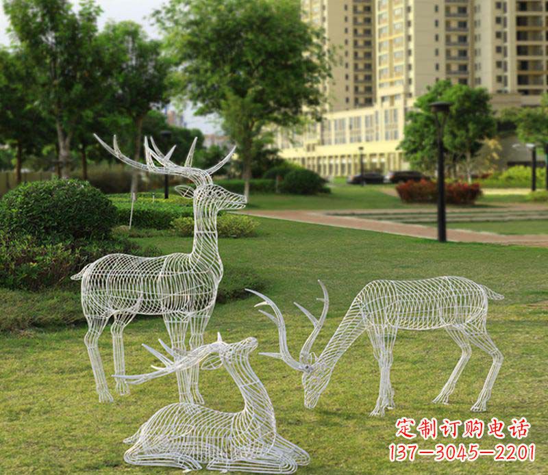 湖南不锈钢镂空梅花鹿雕塑1