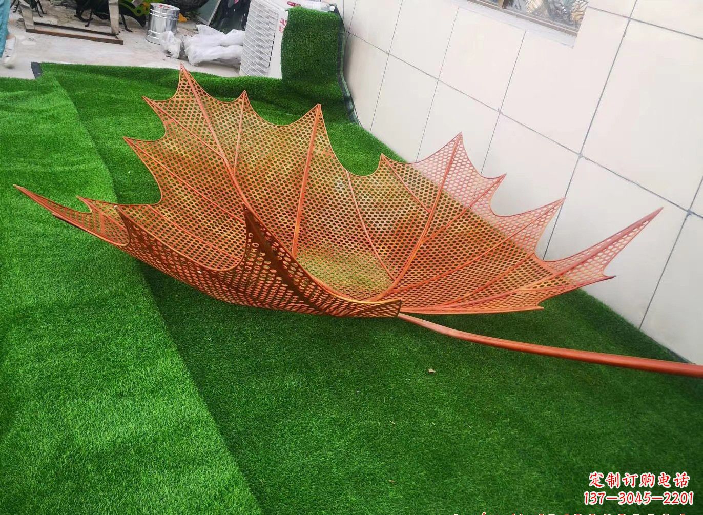 湖南不锈钢镂空树叶景观雕塑222