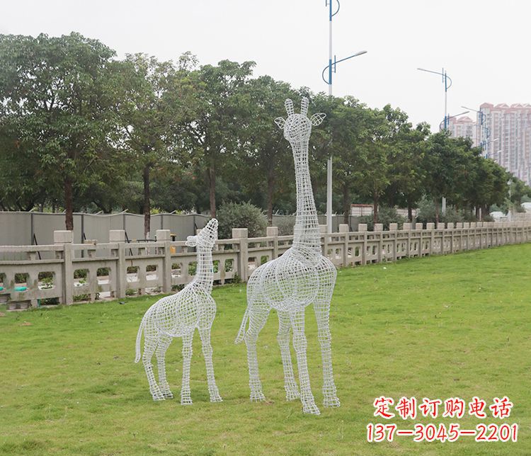 湖南不锈钢镂空长颈鹿雕塑112