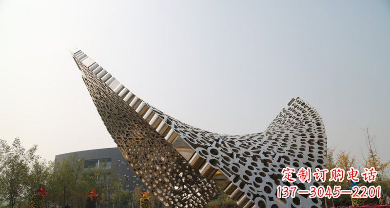 湖南不锈钢镂空字母遮阳亭子广场雕塑