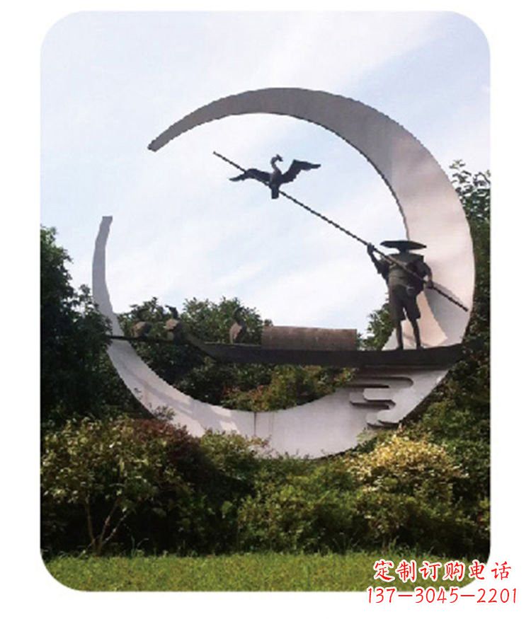 湖南不锈钢鸬鹚雕塑