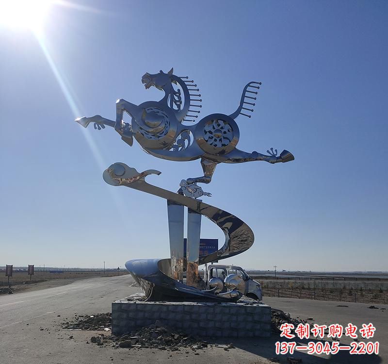 湖南不锈钢马踏飞燕城市雕塑