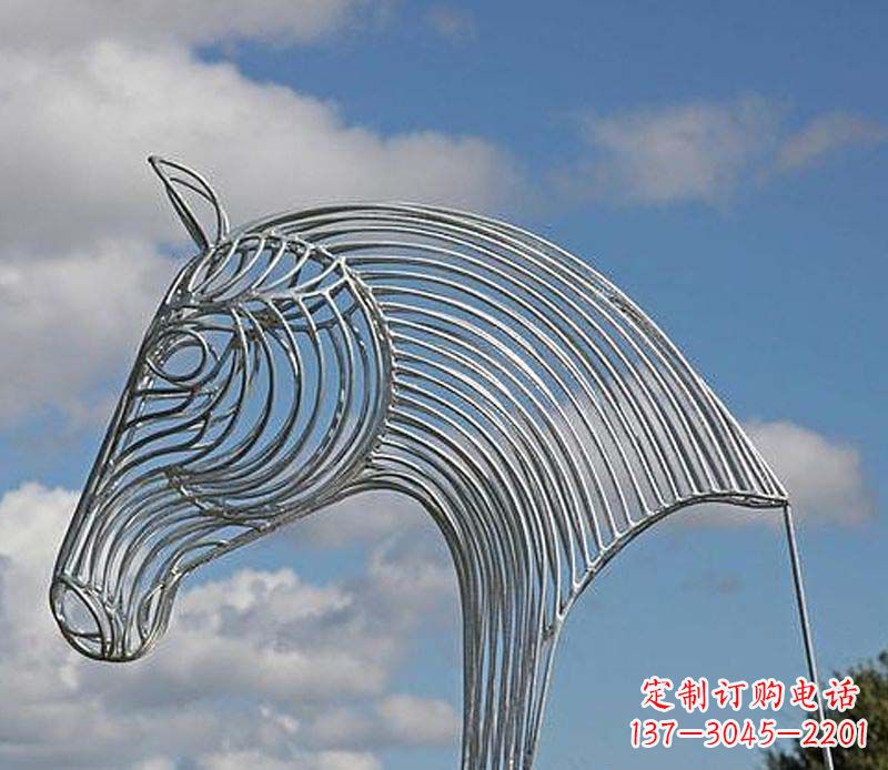 湖南不锈钢马头抽象雕塑