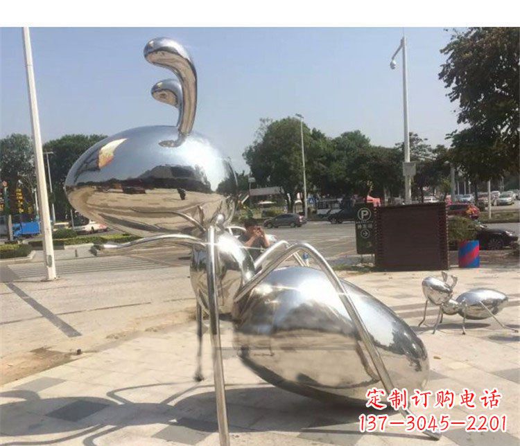 湖南不锈钢蚂蚁街边动物雕塑