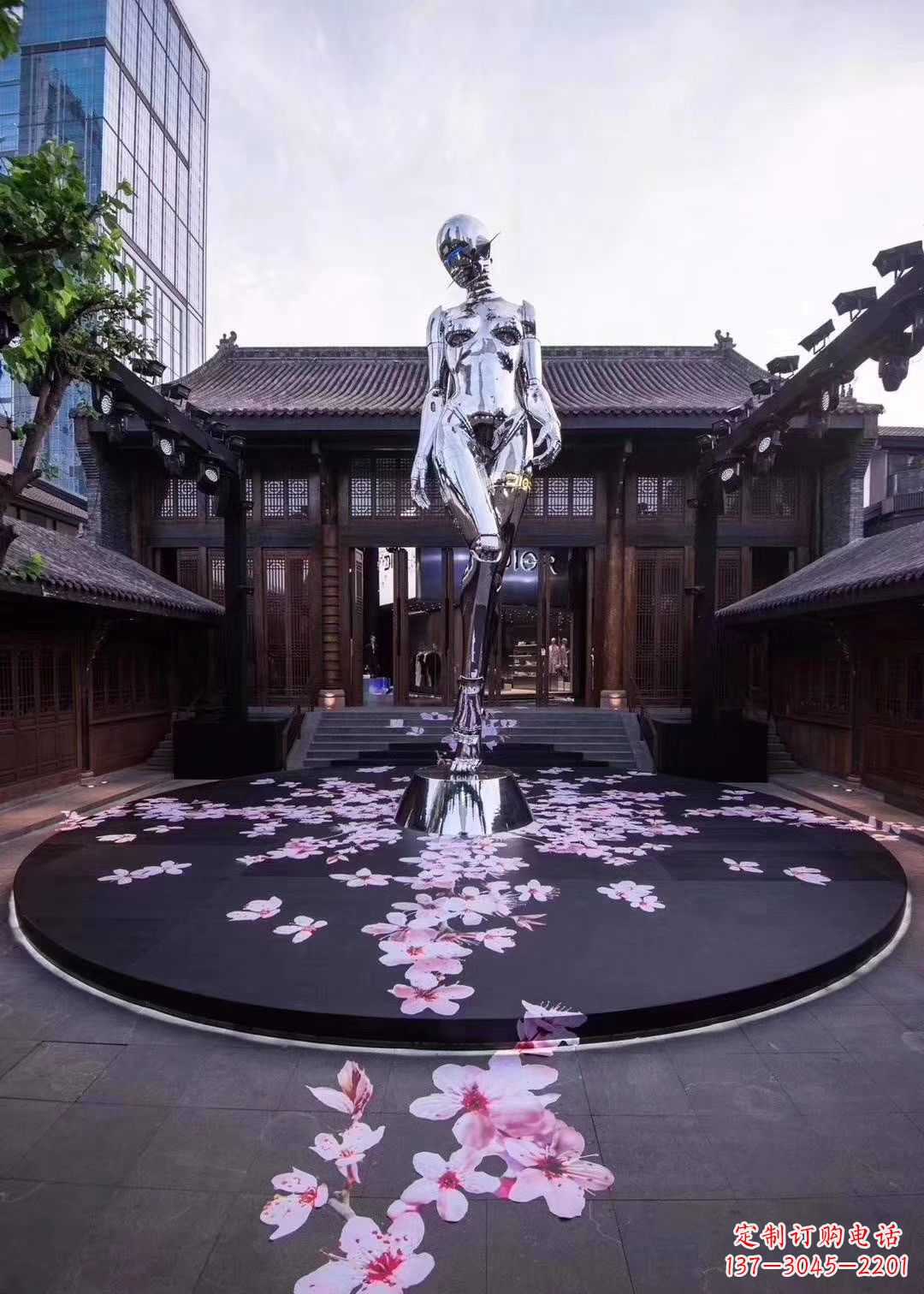 湖南不锈钢美女雕塑 大型城市景观人物雕塑