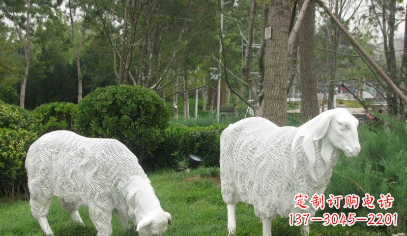 湖南不锈钢绵羊公园动物雕塑