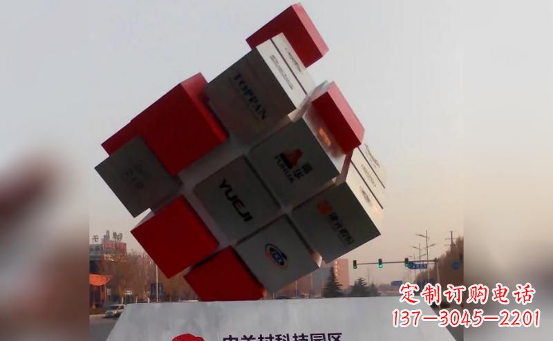 湖南不锈钢魔方雕塑 (3)