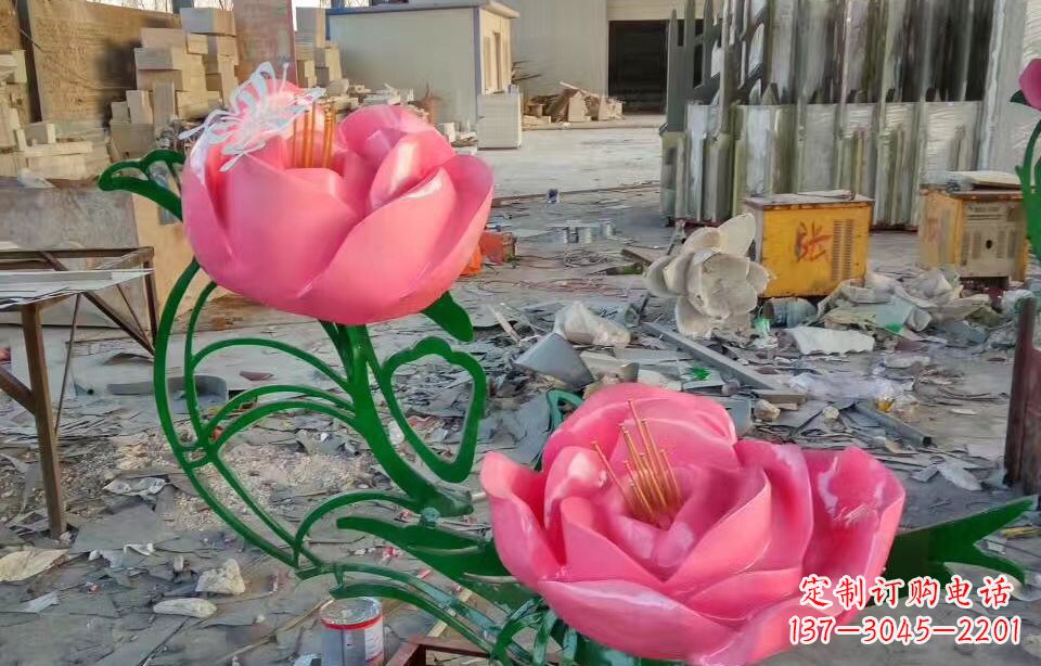 湖南不锈钢牡丹花园林景观雕塑