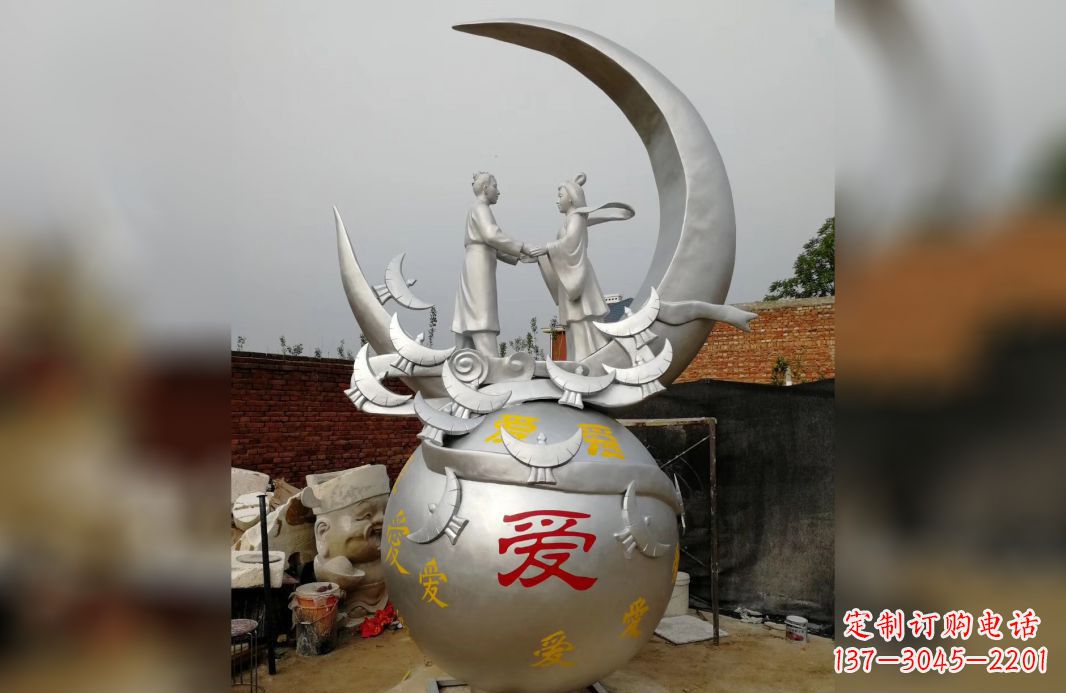 湖南不锈钢牛郎织女广场景观雕塑