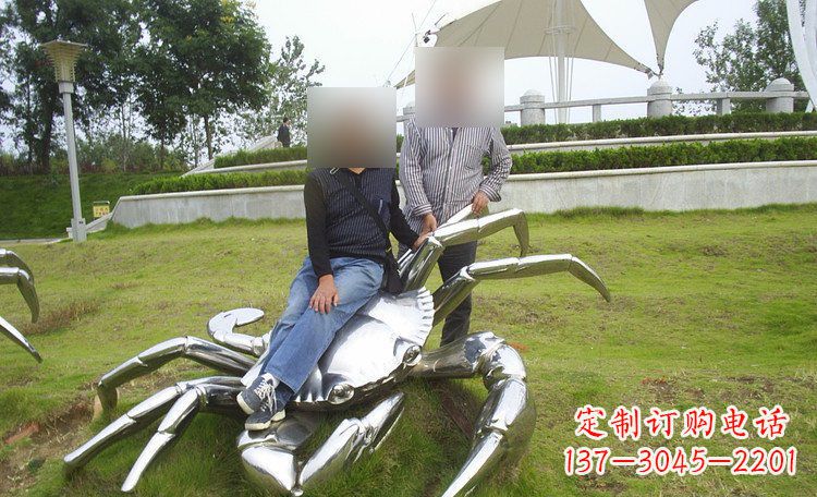 湖南不锈钢螃蟹公园动物雕塑