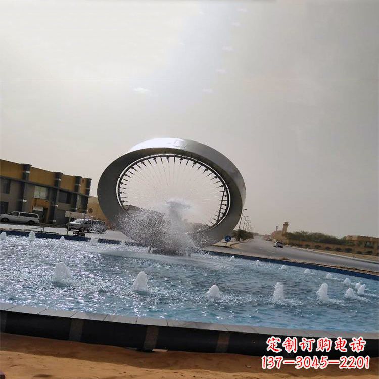 湖南不锈钢喷泉水景环形雕塑