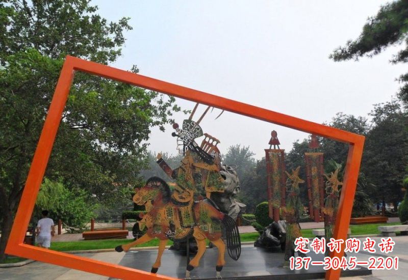 湖南不锈钢皮影戏雕塑2
