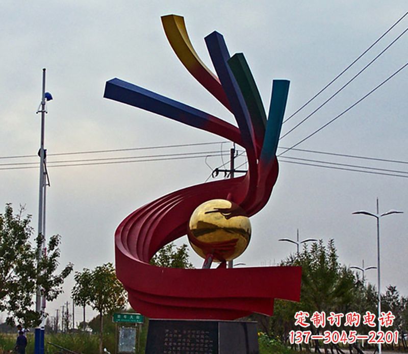 湖南不锈钢飘带广场景观