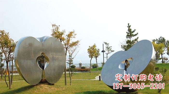 湖南不锈钢苹果雕塑象征新生活的精神