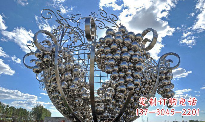 湖南不锈钢葡萄雕塑精致美观、经久耐用