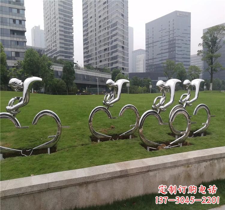 湖南不锈钢自行车雕塑美丽的艺术绽放