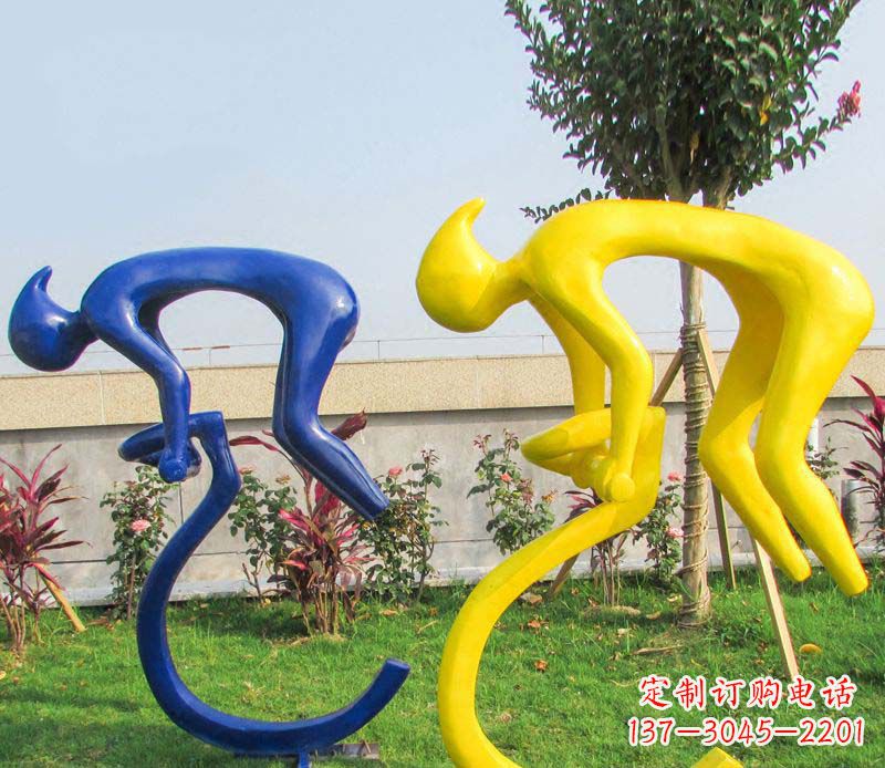 湖南不锈钢骑自行车广场景观雕塑
