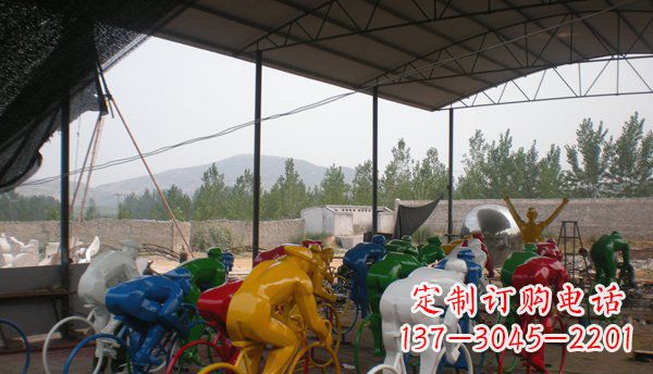 湖南不锈钢骑自行车运动雕塑 (2)