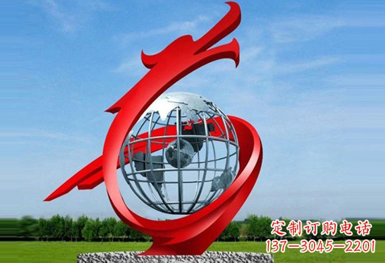 湖南不锈钢地球雕塑精美雕塑饰以美丽世界